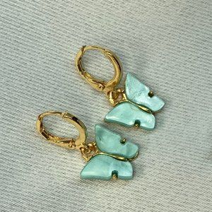Cute Turquoise Butterfly Drop Dangle Earrings New!